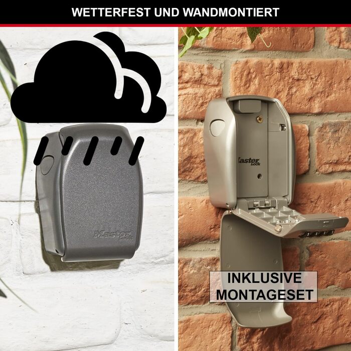 Сейф для ключів Master Lock з додатковою безпекою, настінний, для зовнішнього використання, 13.2 x 10.5 x 4.6 см