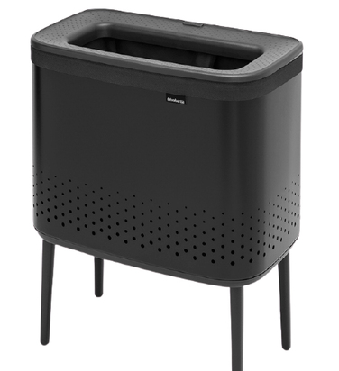 Кошик для білизни BRABANTIA Bo 60 л — сталевий, чорний матовий