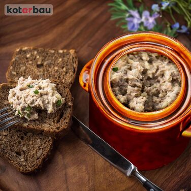 KOTARBAU Глечик для квашення 1,8 л коричневий, керамічний, з гідрозатвором, для квашення огірків і капусти, ємність для засолювання, бочонок з кам'яної кераміки
