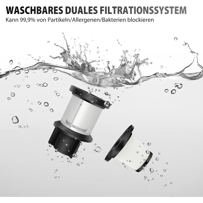 Бездротовий акумуляторний пилосос з антизаплутувальною насадкою, фільтрація 99,999%, для автомобіля та будь-яких поверхонь (червоний, незнімний акумулятор)