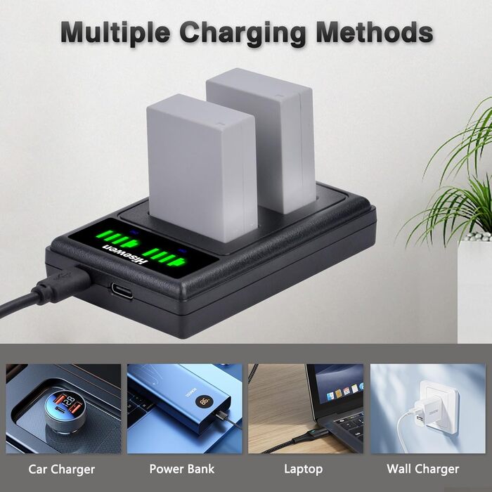 Акумулятор Hisewen NB-10L 1500mAh та зарядний пристрій для Canon PowerShot G1 X, G3 X, G15, G16, SX40 HS, SX50 HS, SX60 HS