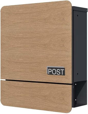Поштова скринька настінна SCHARTEC SPB-4 світле дерево з газетницею, сучасний великий дизайн