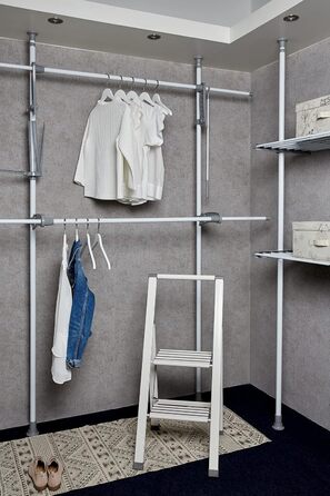 WENKO Telescopic System Hercules Flex, adjustable organization system, wardrobe system