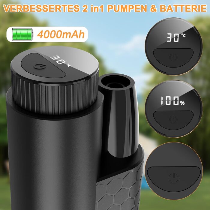 Портативна кемпінгова душова кабіна Forever Speed з акумулятором та шлангом 2м. Підходить для відпочинку на природі, миття авто, пляжу та подорожей.