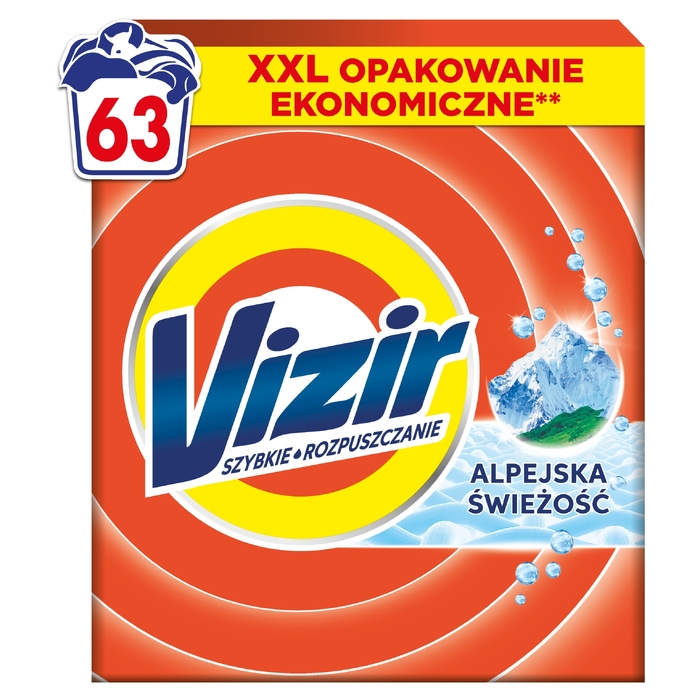Пральний порошок Vizir Альпійська свіжість, XXL упаковка, 3,46 кг (63 прання)