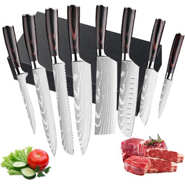 Набір кухонних ножів Dfito, 8 предметів, з нержавіючої сталі, різні розміри, зручні ручки