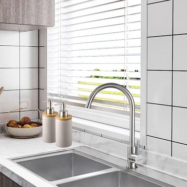 Дозатор для мила з кераміки, 500 мл, з металевим насосом, 2 шт. (сірий)