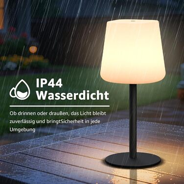 MALUX LED Акумуляторна Настільна Лампа: Бездротова, З Димером, 8 Кольорів, IP44 Водонепроникна, для Будинку, Саду, Готелю, Балкону