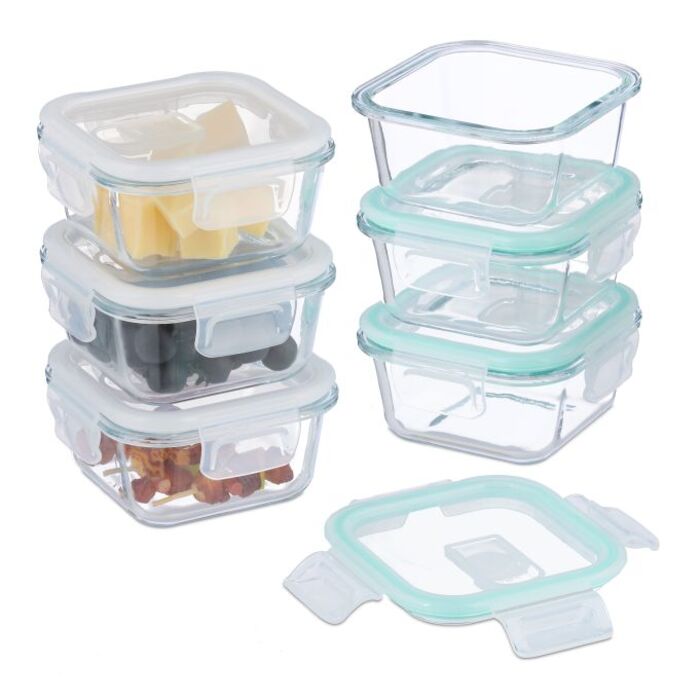 Relaxdays Glass Containers with Lids Set