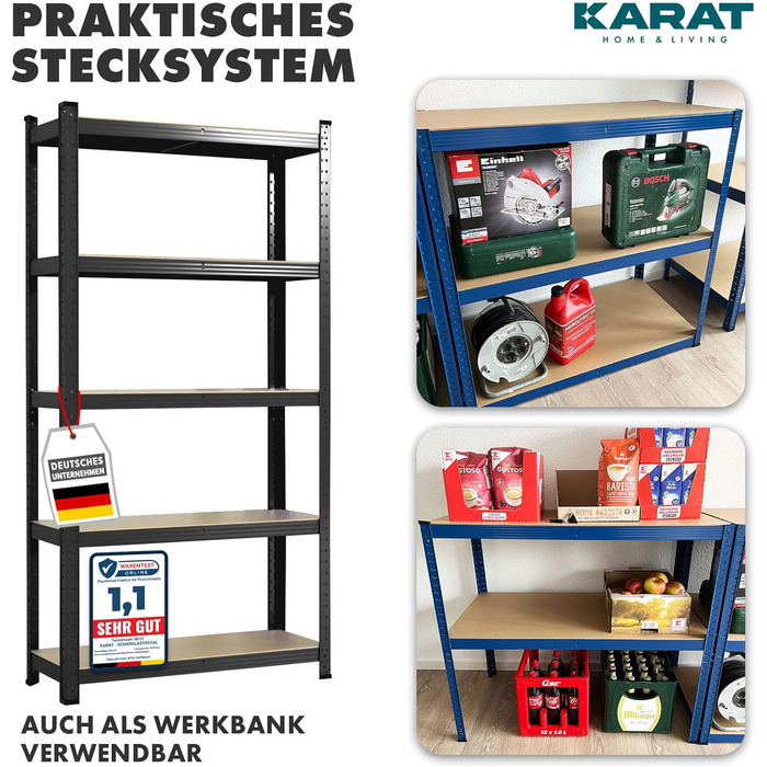 KARAT Heavy-Duty Shelving Unit, 2-Pack