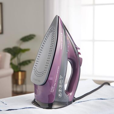Russell Hobbs Steam Iron, Ceramic Non-Stick Sole, 195g Steam Shot, 50g Variable Steam, 380ml Water Tank, Self-Cleaning, Anti-Scale & Anti-Drip Function, Indicator Light, 2800W, 27281-56