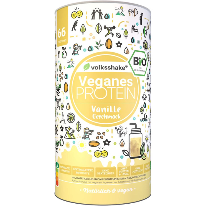 BIO Protein vegan | Vanilla | DE-ÖKO-006 | 10 plant-based protein sources | Without sweeteners | Soy & Gluten-free | Premium quality from Lake Constance | Made in Germany (1000g, Vanilla)
