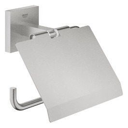 Тримач для туалетного паперу з кришкою GROHE Start Cube, приховане кріплення, колір SuperSteel, метал, 41102DC0