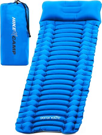 Спальні килимки та спальні мішки SereneLife – водонепроникні та міцні, для кемпінгу, трекінгу та відпочинку на природі (блакитний)