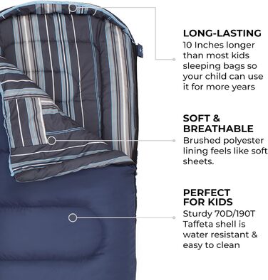 Дитячий спальний мішок TETON Sports Celsius Junior, блакитний, 20°F