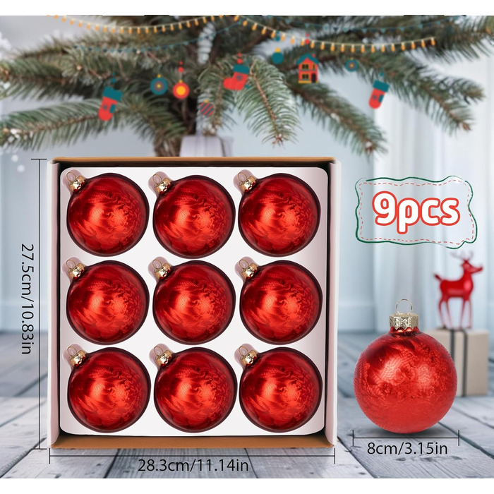 Скляні кулі для прикраси ялинки Hengsong, 24 шт., чорні та золоті, 6 см. Ідеальні для різдвяного декору