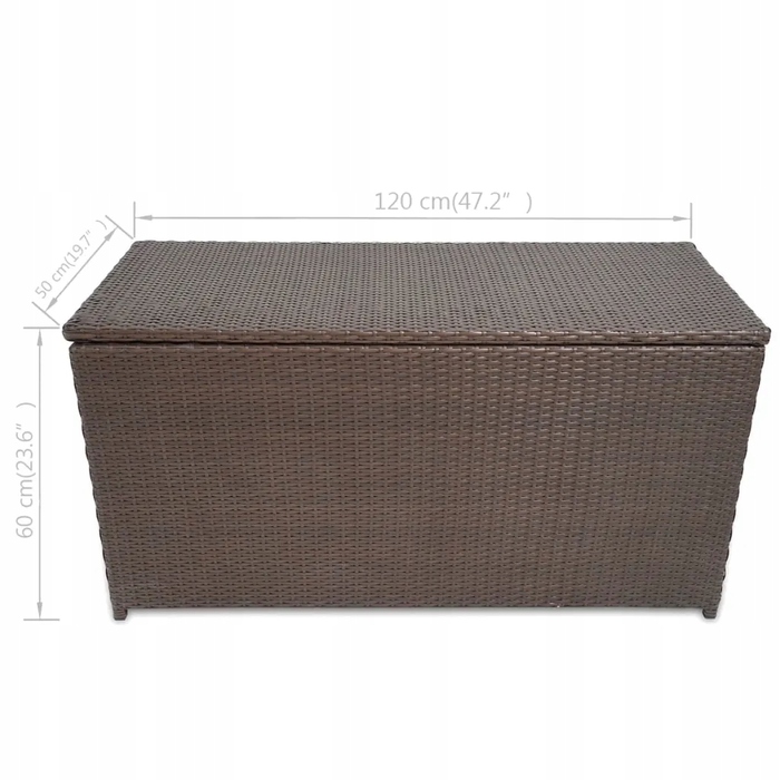 Садовий ящик VidaXL, коричневий техноротанг, 360 л, 120x50x60 см
