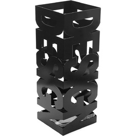 Modern Umbrella Stand for Entryway, Room, or Hallway - Metal, White & Black