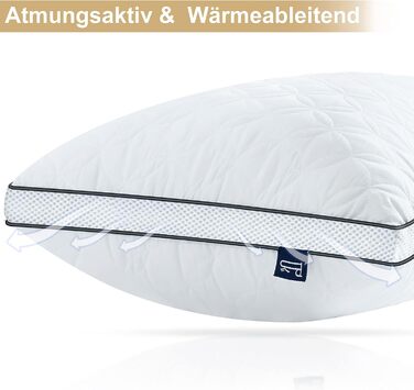 BedStory Pillow 40x80cm 2-Pack Pillows, Sleeping Pillows made of 2X950g Microfibers, Breathable and Washable Bed Pillows, Ideal for Deep and Restful Sleep, Öko-Tex Certified White Black 40x80 (2-Pack)