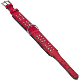 Nobby Leather Collar VINTO, 60 cm (53-58 cm), 50 mm, 1 piece (red, neck circumference: 36-39 cm)