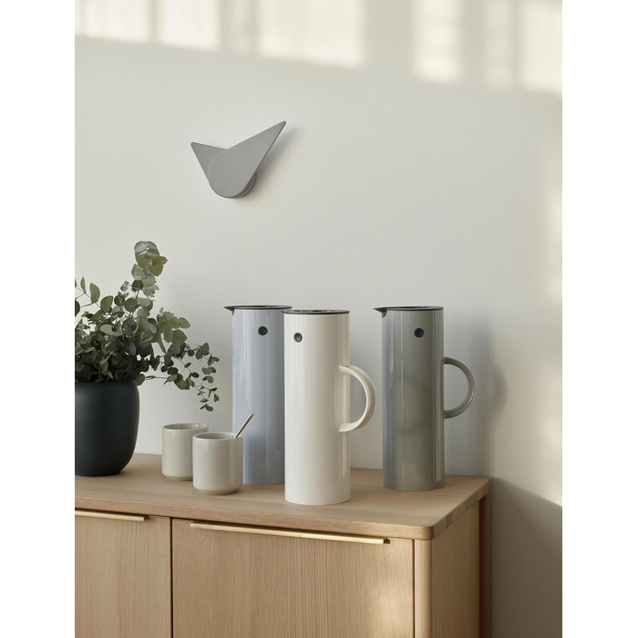 Термос Stelton EM77 - 1 літр, сірий | Зберігає тепло та холод, з скляною вставкою, для чаю та кави, вінтажний дизайн