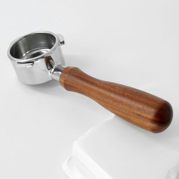 Портфільтр 54мм без дна TUAKIMCE для кавомашин Sage/Breville Barista 870/878/880, з багаторазовим фільтром, дерев'яна ручка, аксесуар для еспресо