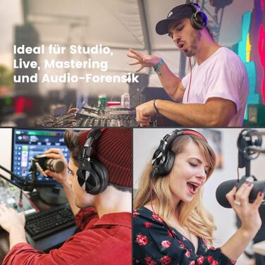 OneOdio A71: Професійні навушники Over-Ear для DJ та студійної роботи, з кабелем, Share Port, червоний