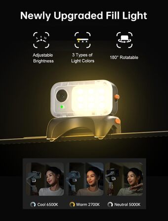 Hohem iSteady V3 – Стабілізатор для смартфона з AI-трекером, магнітним світлом та пультом ДУ