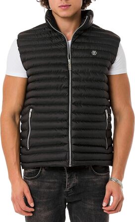 Чоловіча жилетка Redbridge з коміром-стійкою, модель Bubble Vest, колір чорний