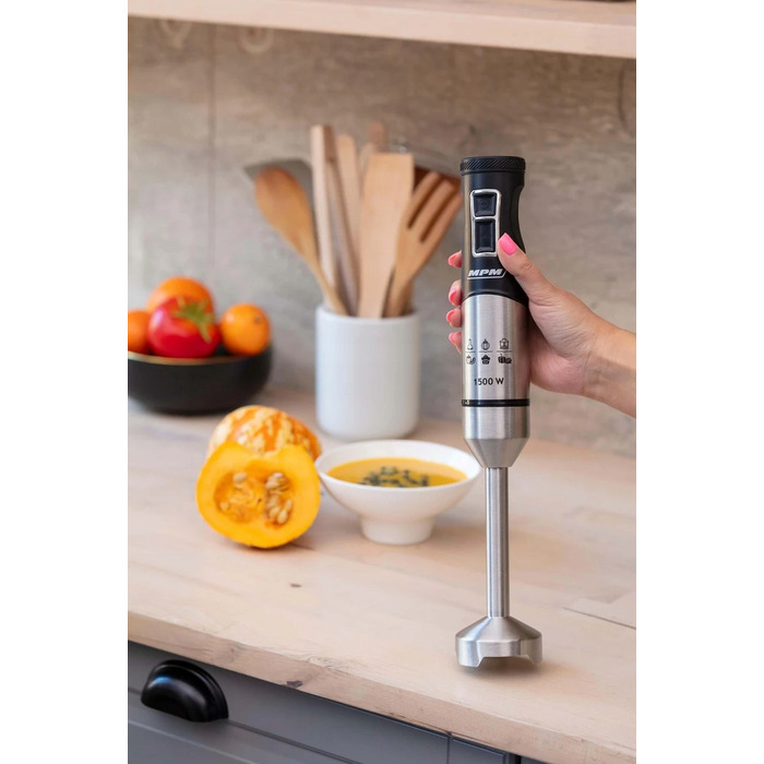 Ручний блендер MPM MBL-34M, 1500 Вт, чорний