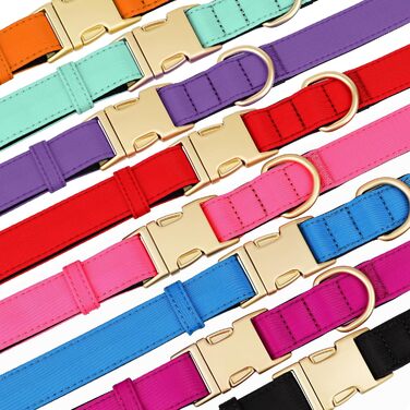 Нашийник для собак Didog з нейлону, м'який, з металевою застібкою, для великих, середніх собак, чорний, L (38-58 см)