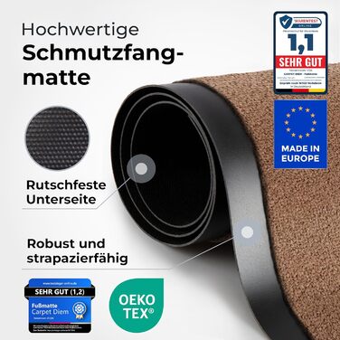 Килимок для дому Carpet Diem, 40x60 см: антиковзаюча шторка для вхідних дверей, килимок для підлоги, шторка від бруду для дому та вулиці