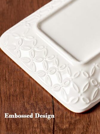 DOWAN Сервірна таця 6-ти місна - Bone China, прямокутна, 20.5 см - для закусок, суші, фруктів, салату, десерту. Можливе використання в мікрохвильовій печі, духовці, миєвій машині. Багатобарвна