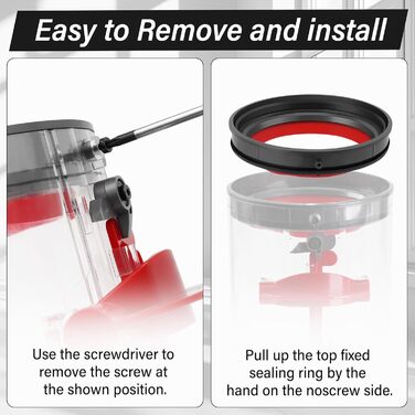 Контейнер для пилу AiLomey (замінник) для Dyson V12 Detect Slim / V10 Digital Slim, сумісний з V12 Slim (965272-01)