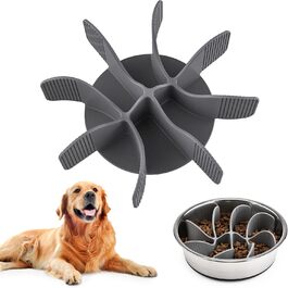 PETTOM 2 шт. миски для собак з нержавіючої сталі з антизалипанням, 2-в-1 миски для собак, годівниця для собак 1560 мл з неслизьким силіконовим дном, миска від заковтування для великих та середніх собак Ø21 см - 2 миски та 1 вставка