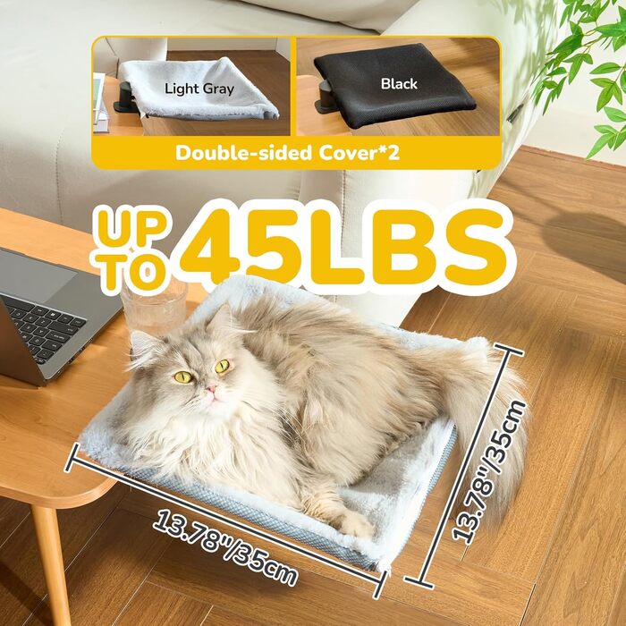 Підвісне ліжко для котів CATISM, 360° обертання, сірий колір, до 20 кг