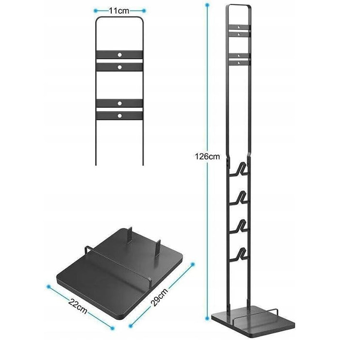 Підставка для пилососів Dyson – універсальна, 127 см, без свердління, з металевою основою
