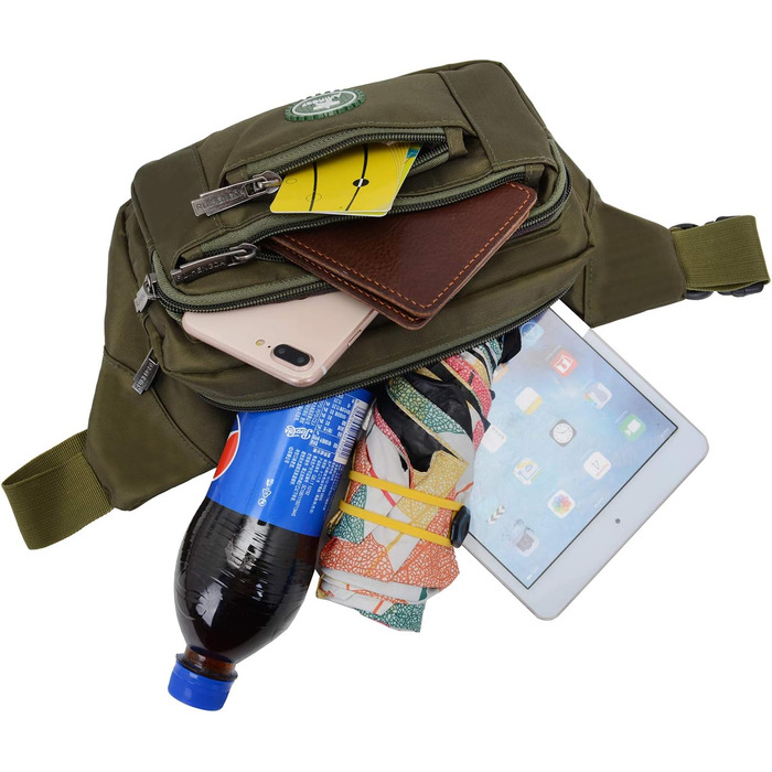 Водонепроникна поясна сумка для чоловіків та жінок, спортивна, для бігу, піших прогулянок, велосипедна сумка, для ножа та туристичного інструменту (оливковий)