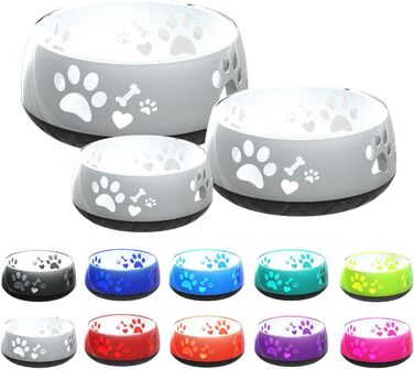 Миска для собак маленьких, середніх та великих порід, нековзна, об'єм 1010 мл, сіра (M)