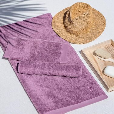 Herzbach Home Towel Set 100% Cotton - Soft & Absorbent - Malve