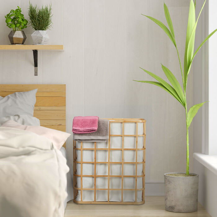 Relaxdays Bamboo Laundry Basket