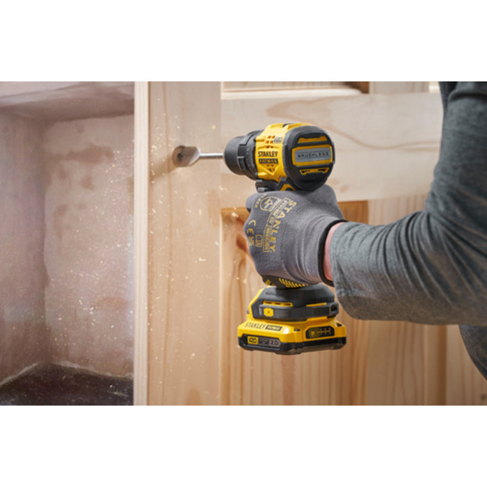 Дриль-шурупокрут без удару STANLEY 60Нм, 2 x 2.0Аг, TSTAK