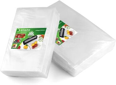 WVacFre 100-Piece Vacuum Bags 15x25cm (50) and 20x30cm (50) - Vacuum Bags for Food, BPA-Free Vacuum Sealer Bags for Vacuum Sealers and Foil Sealers Suitable
