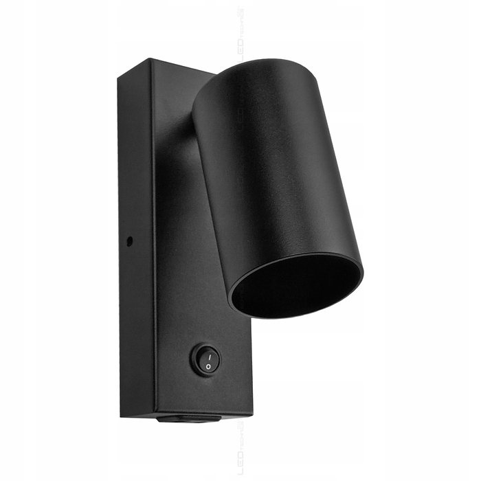 Настінний світильник LEDTechnics чорний GU10 10 Вт з вимикачем та USB-портом