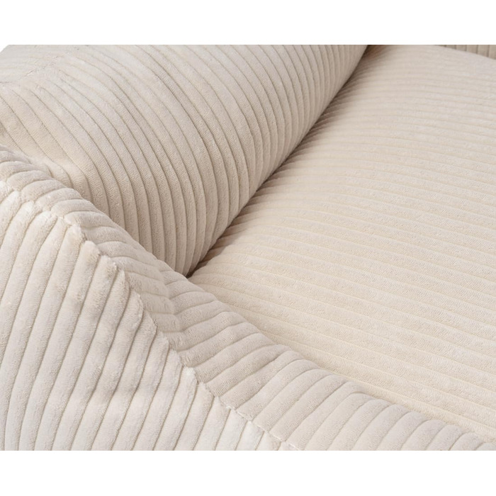 Knuffelwuff Dog Bed in Corduroy with Hand-Woven Character Olivia XL 105 x 75cm - Removable Cover - Washable - for Large, Medium and Small Dogs (L 105 x W 75 x H 25 cm, Beige)