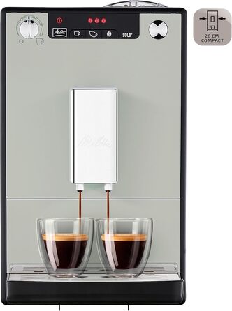 Melitta Solo - Fully Automatic Coffee Machine - 2-Cup Function - Adjustable Coffee Dispenser - Conical Burr Grinder - 3-Level Adjustable Coffee Strength - Limited Edition - Sandy Grey (E950-777) Sandy Grey Single