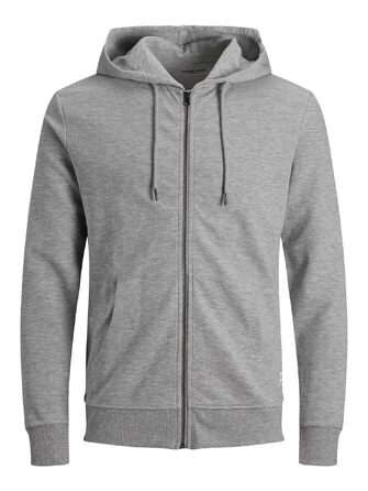 Чоловіча худі Jack & Jones однотонна з капюшоном, світло-сіра (розмір M)