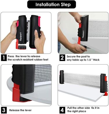 Набір для настільного тенісу FBSPORT: 2 ракетки, сітка, 6 м'ячів, сумка. Підходить для тренувань дітей та дорослих, для гри в приміщенні та на вулиці. Чорний колір.