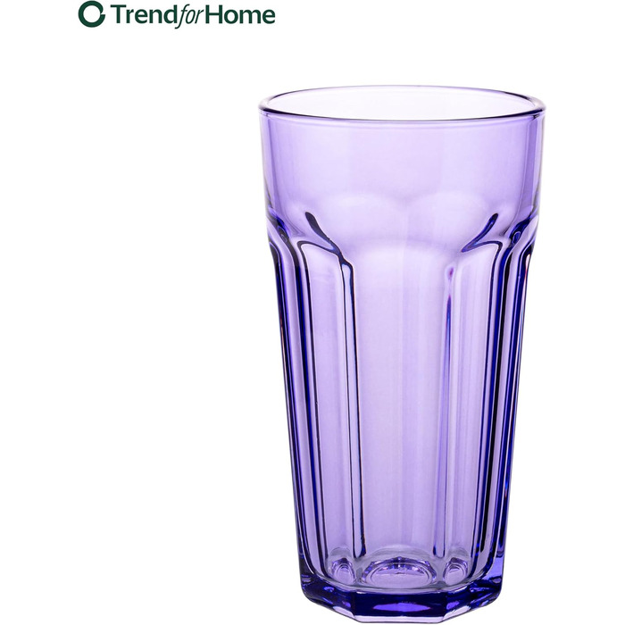 Gigi Rainbow Blast Mix Large Drinking Glasses 700 ml Cocktail Glasses, Set of 6 Iced Coffee Glasses, Large Long Drink Glasses XXL Colorful Glasses Lemonade Glasses Juice Glasses Smoothie Glasses