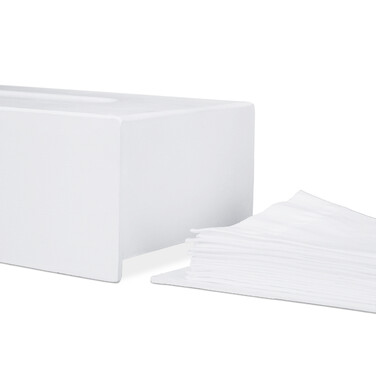 Relaxdays Bamboo Towel Box White